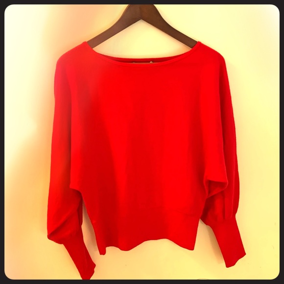 Anthropologie Sweaters - ANTHROPOLOGIE red party sweater!